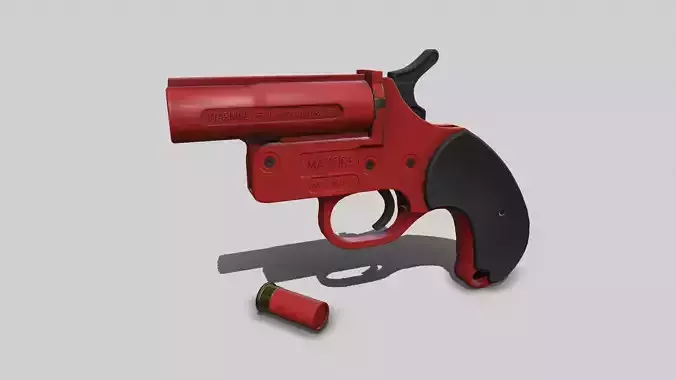 Flare Gun Low-poly PBR Free low-poly 3D model