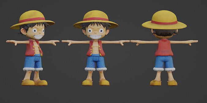 Stylized Pirate Boy Rigged 3D Character  3D print model