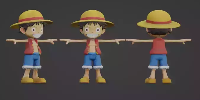 Stylized Pirate Boy Rigged 3D Character 3D print model