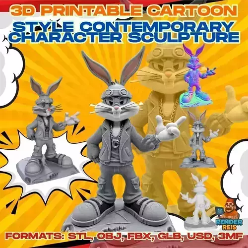 Stylish Hip-Hop Bunny Character Figure with