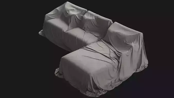 Covered Modern Sofa 02