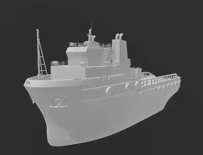 high detailed tug boat 3D print model