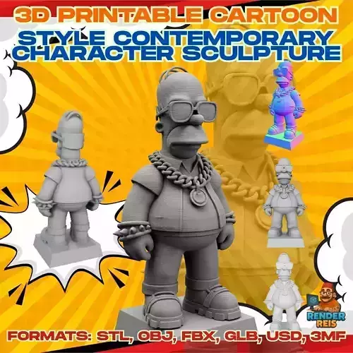 Funny Hip Hop Style Character Figure with 3D model