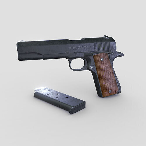 M1911 Pistol Low-poly PBR Free low-poly 3D model