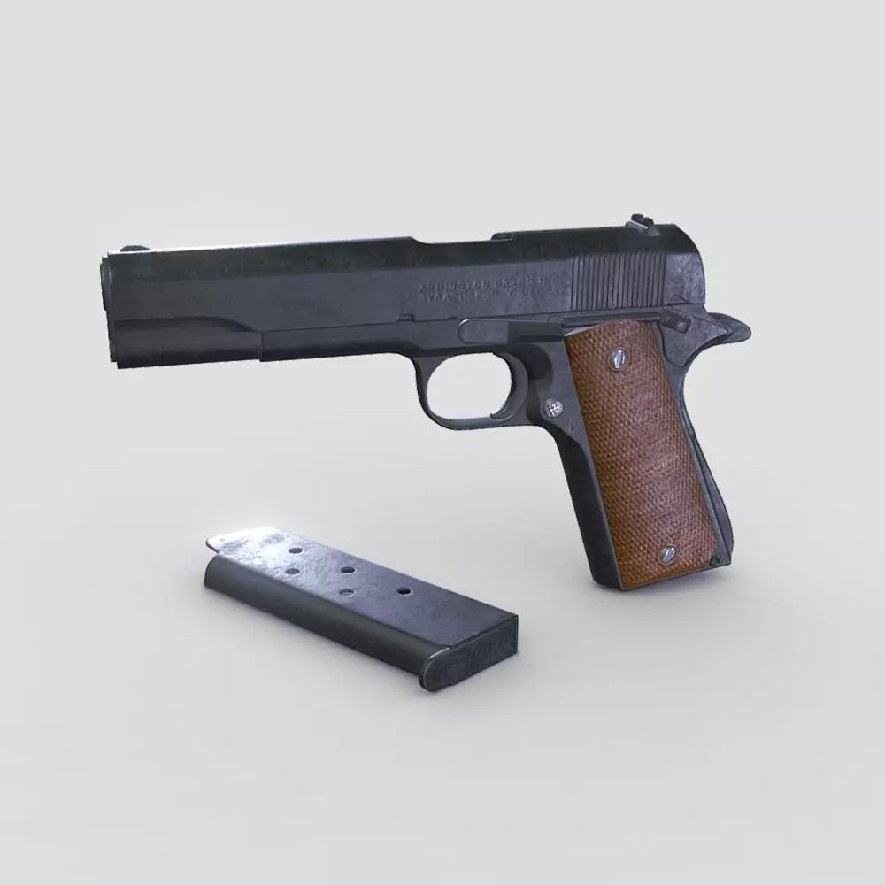 M1911 Pistol Low-poly PBR Free low-poly 3D model
