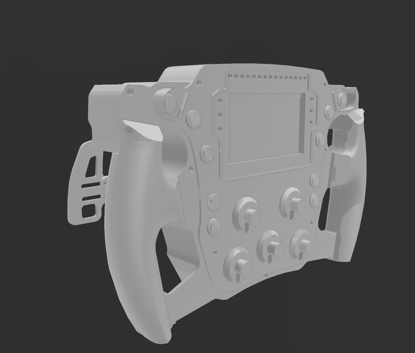 red bull steering wheel  3D print model_1