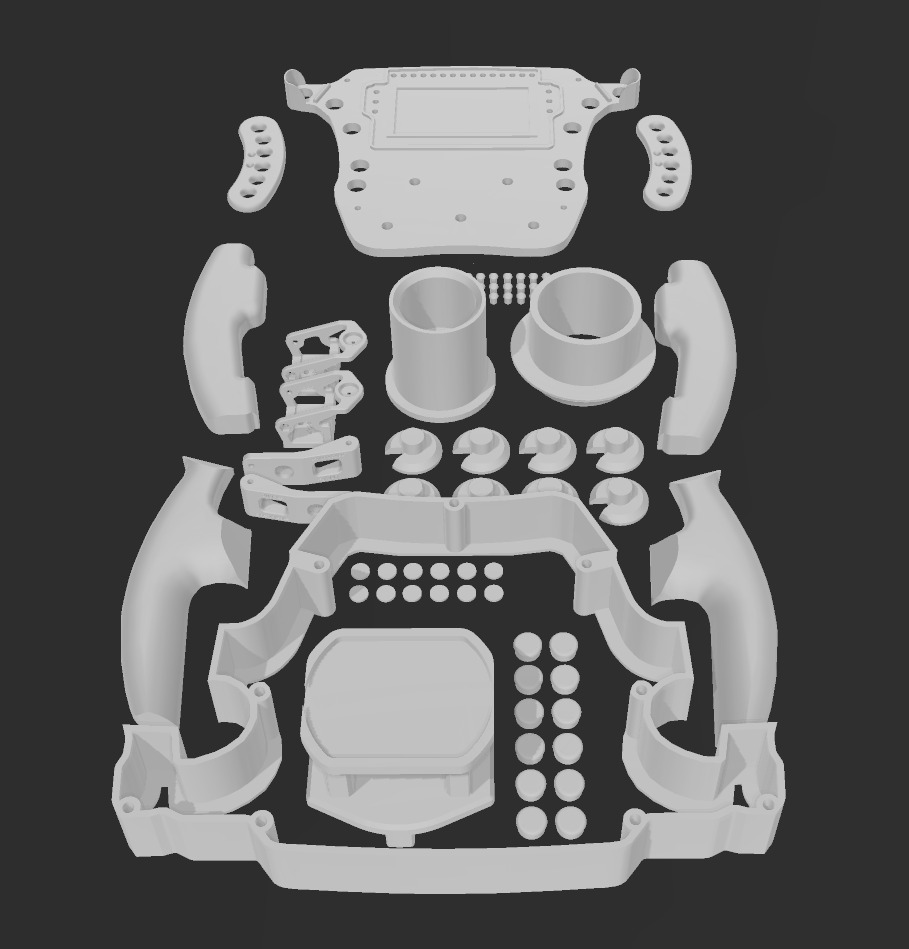 red bull steering wheel  3D print model_9