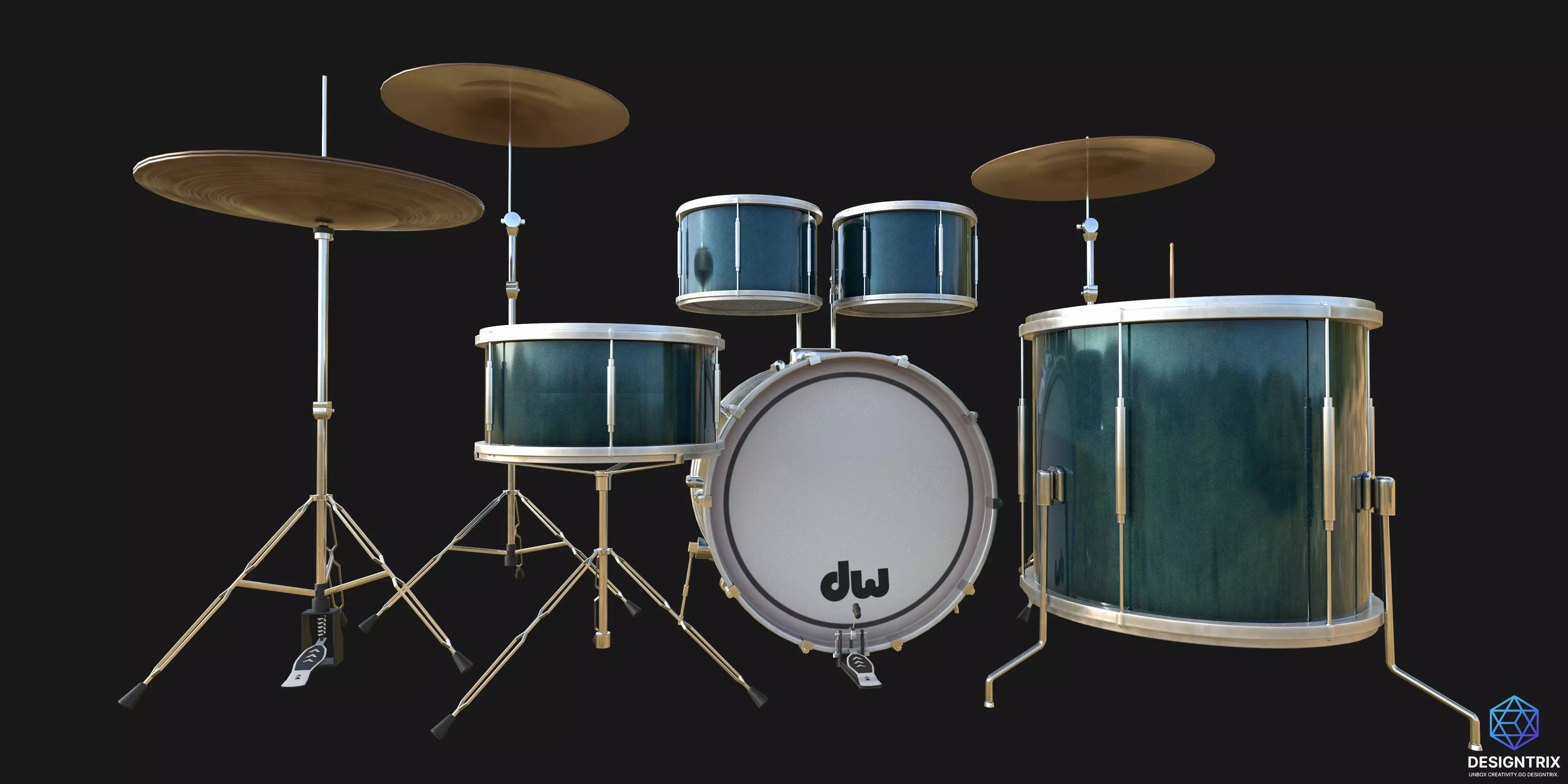 Drum Set 3D model_0