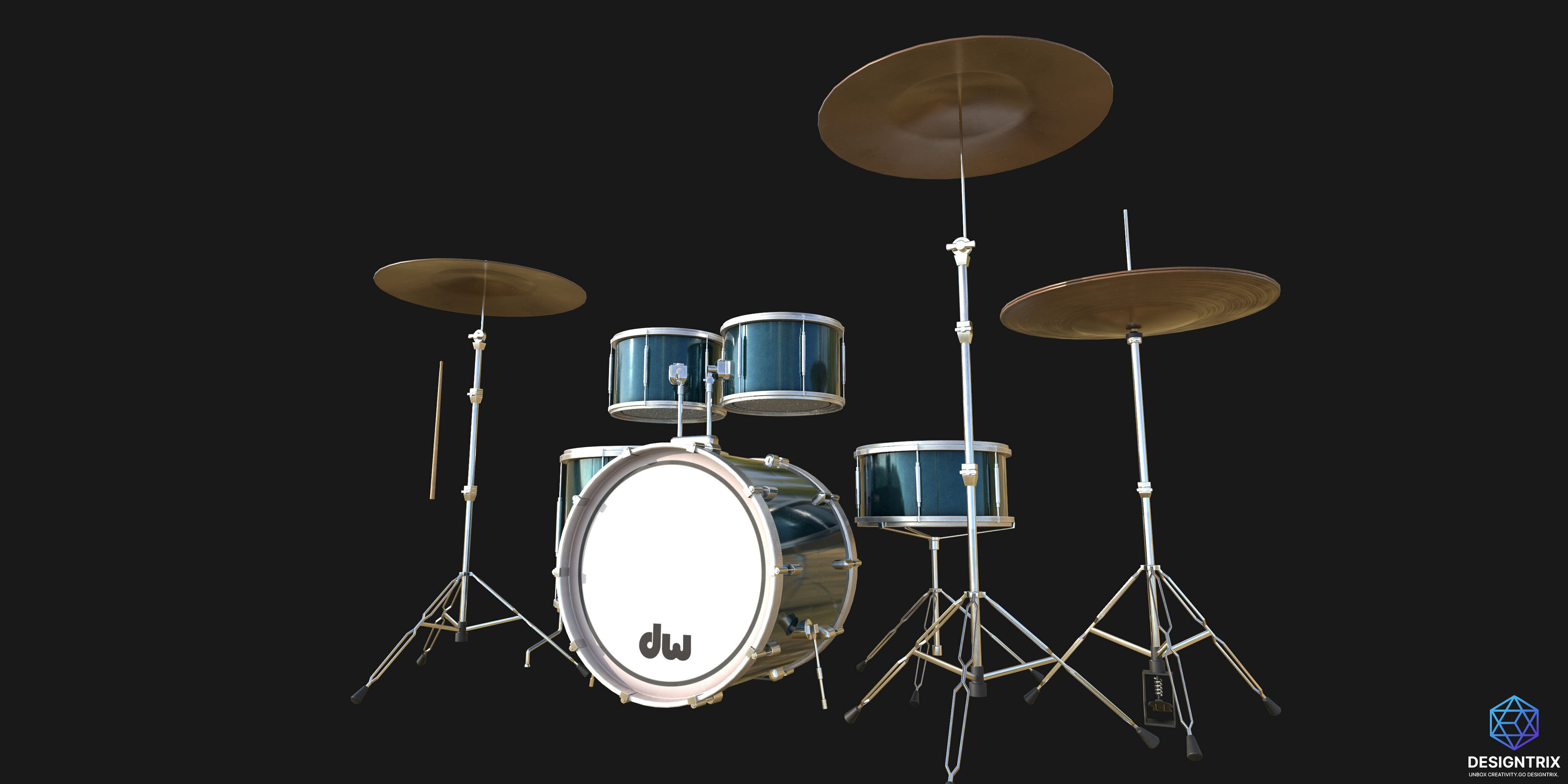 Drum Set 3D model_3