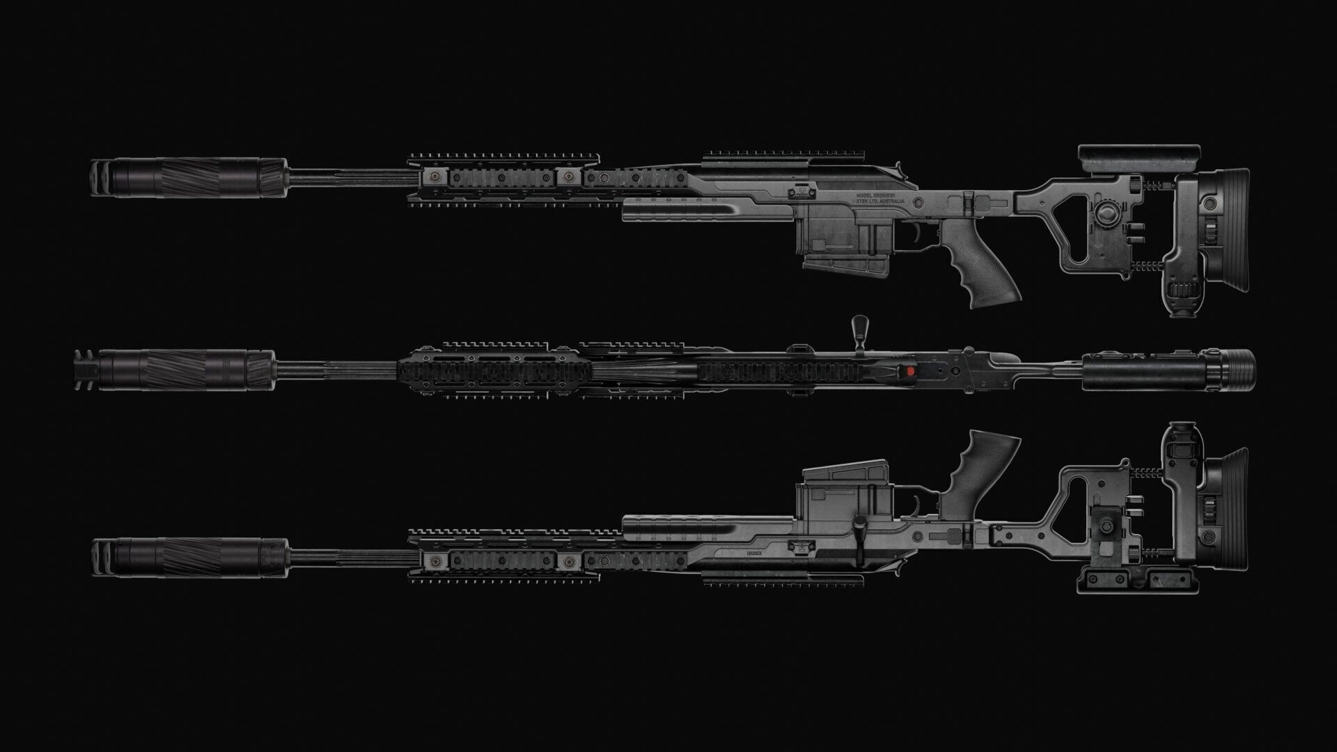 Blaser R93 XTEK Limited Australia Low-poly 3D model_23