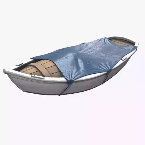 Small Covered Boat Low-poly PBR