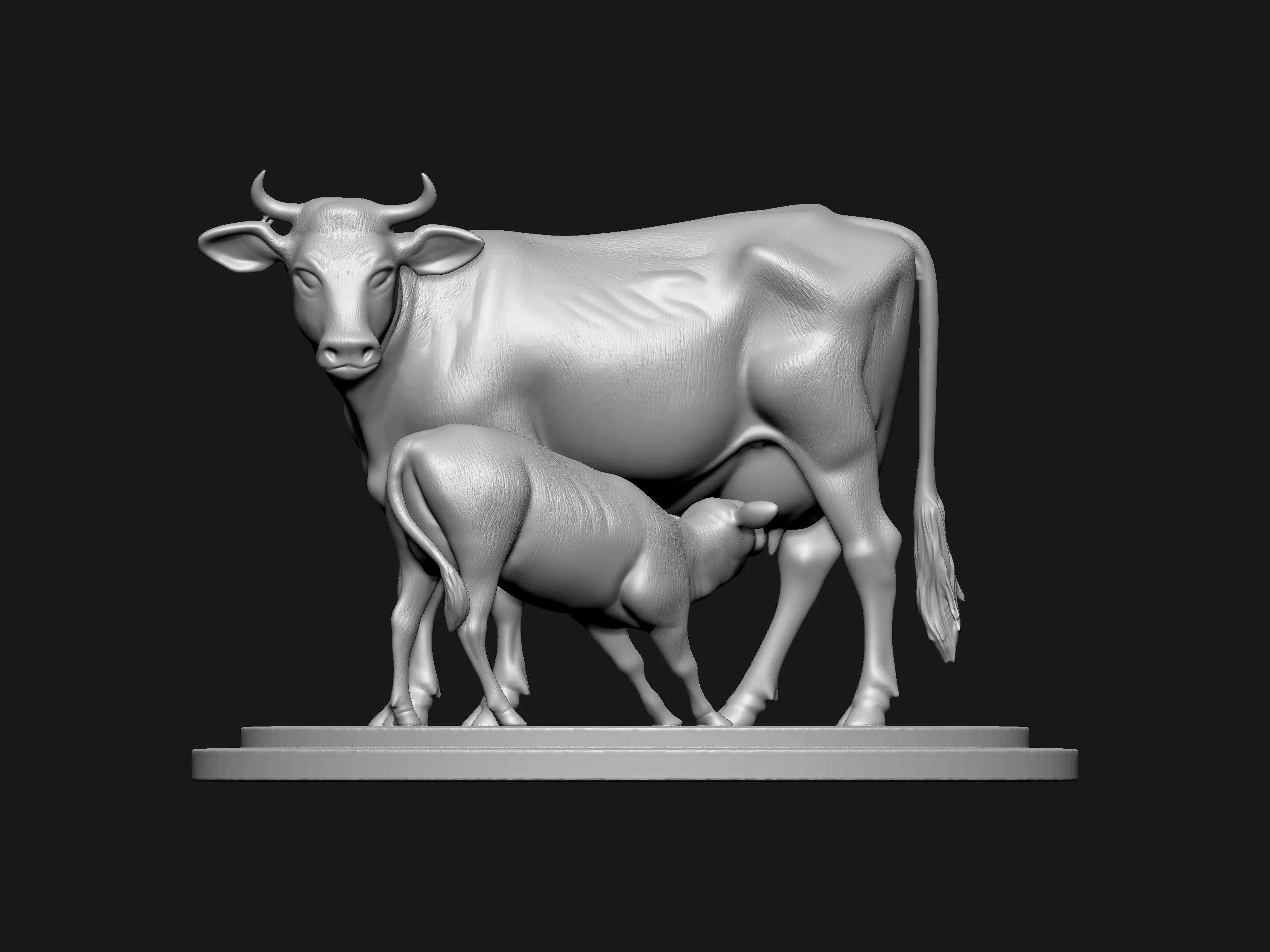 cute cow and calf 3d  3D print model_0
