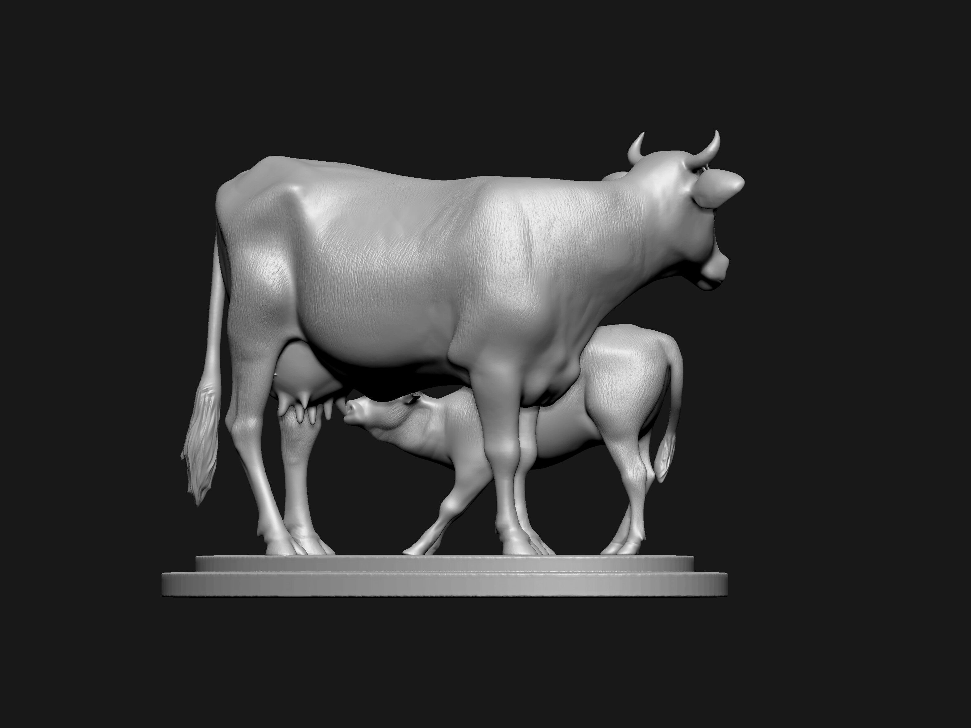 cute cow and calf 3d  3D print model_2