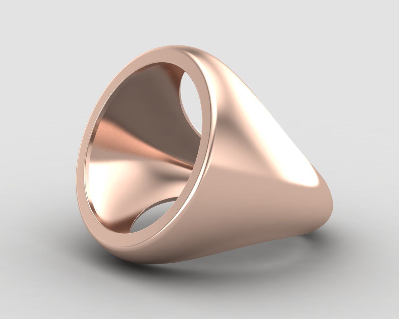 Round gemstone Ring Base 18MM top in All sizes 180-MWC 3D print model_8