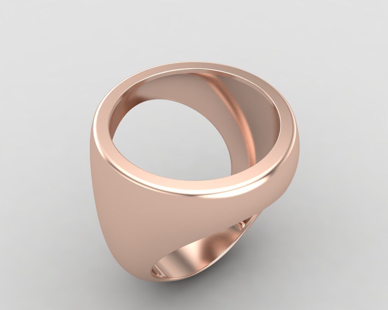Round gemstone Ring Base 18MM top in All sizes 180-MWC 3D print model_3