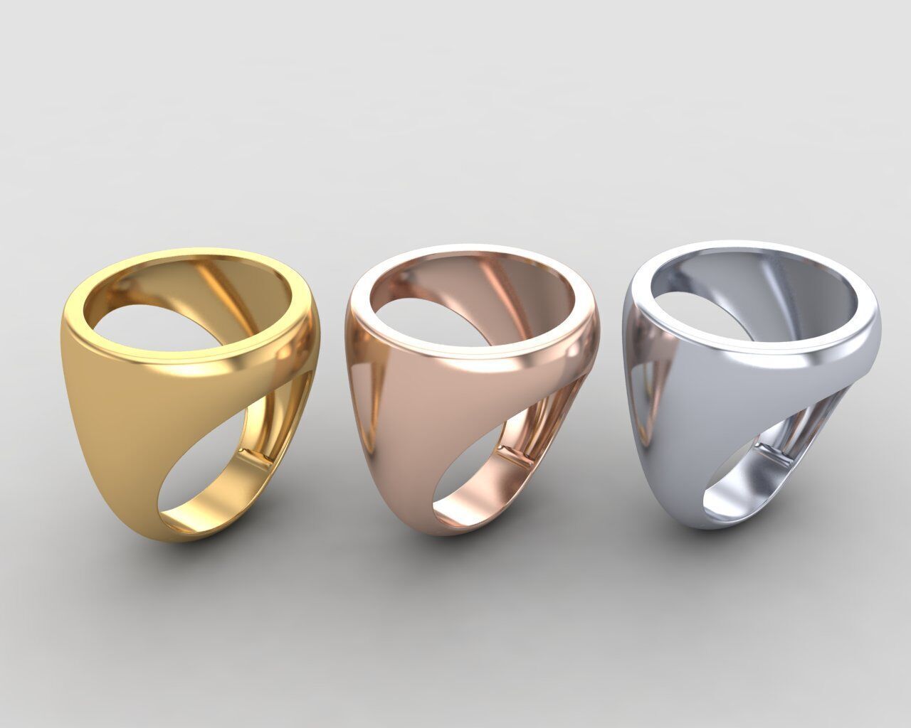 Round gemstone Ring Base 18MM top in All sizes 180-MWC 3D print model_11