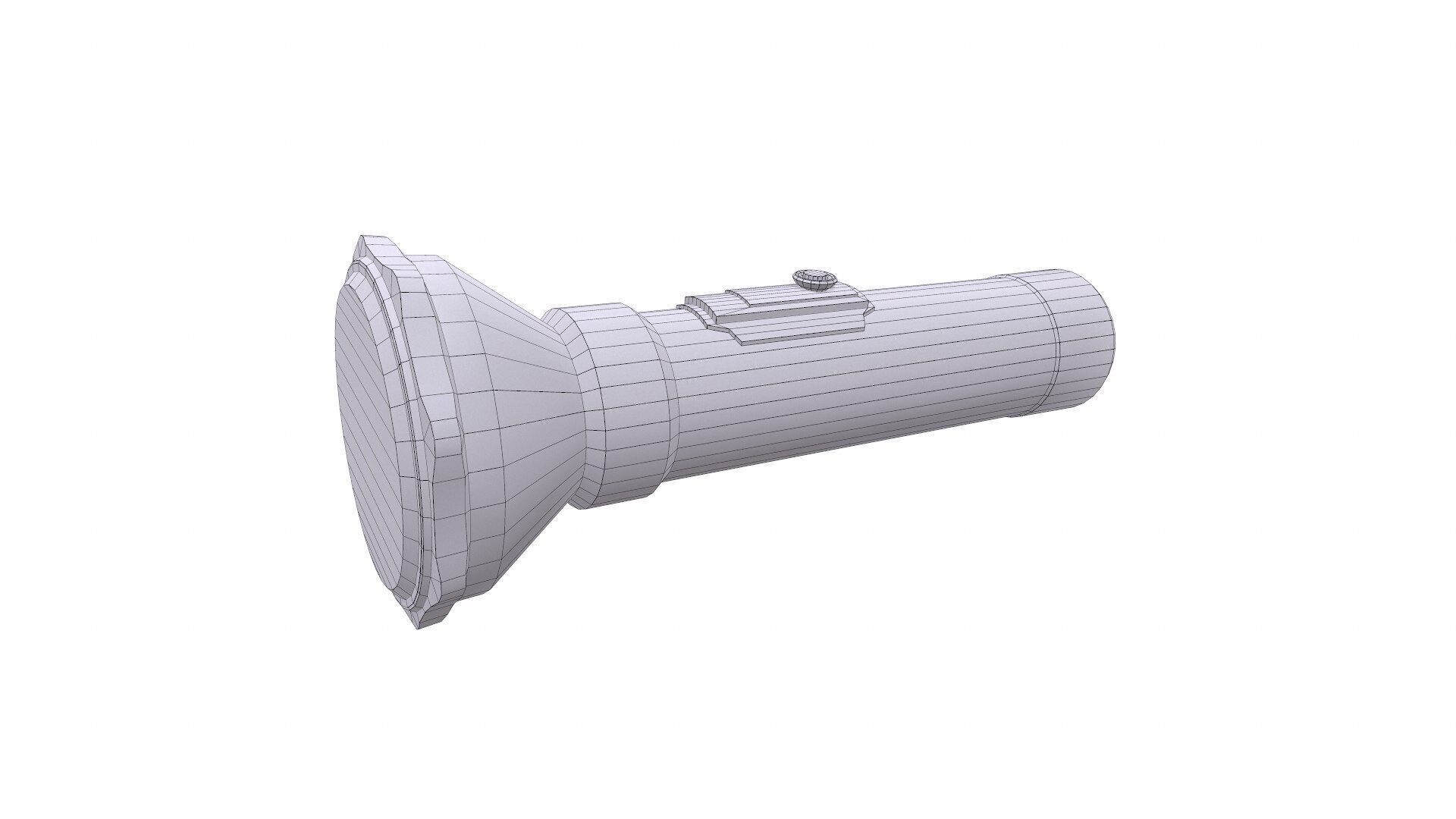 Old Flashlight Low-poly PBR Low-poly 3D model_16