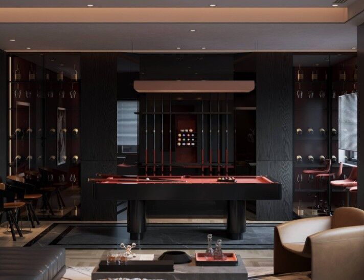 Billiard room Interior Model 3D model_14