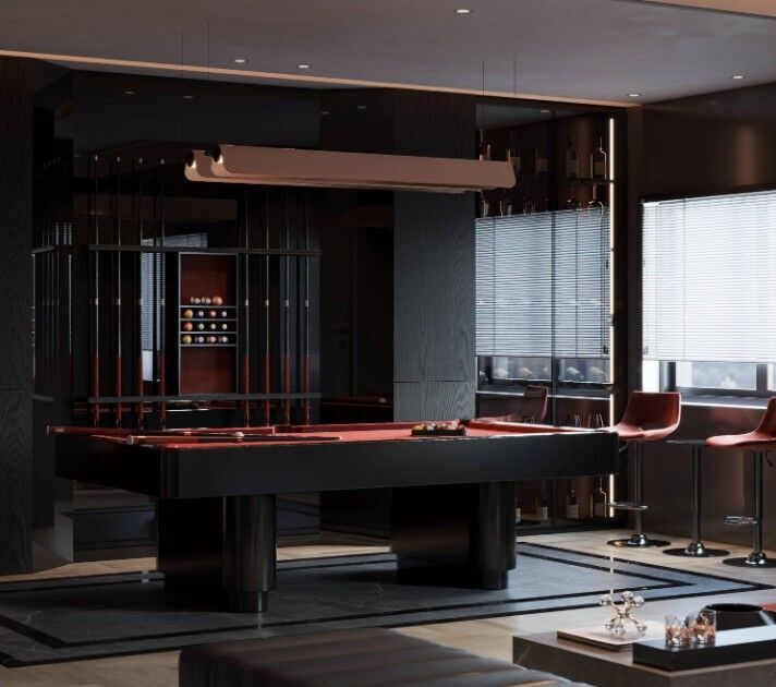 Billiard room Interior Model 3D model_16