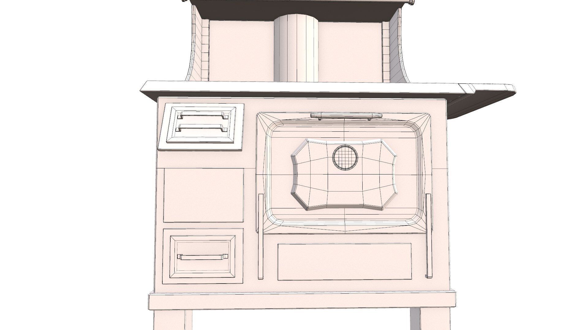 Old Stove Low-poly PBR Low-poly 3D model_21