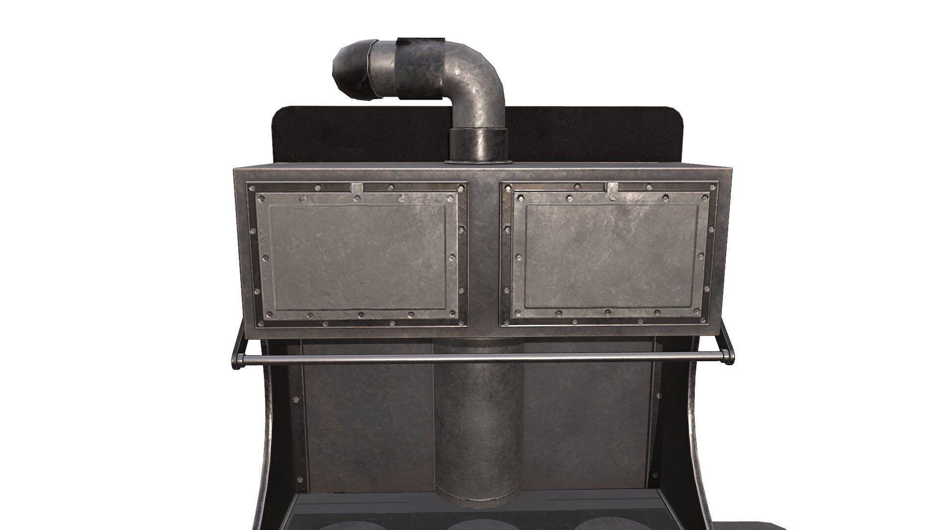 Old Stove Low-poly PBR Low-poly 3D model_12