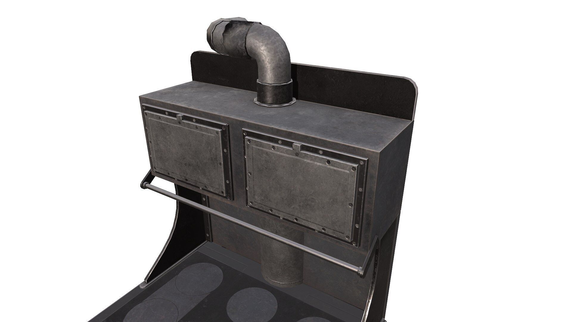 Old Stove Low-poly PBR Low-poly 3D model_13