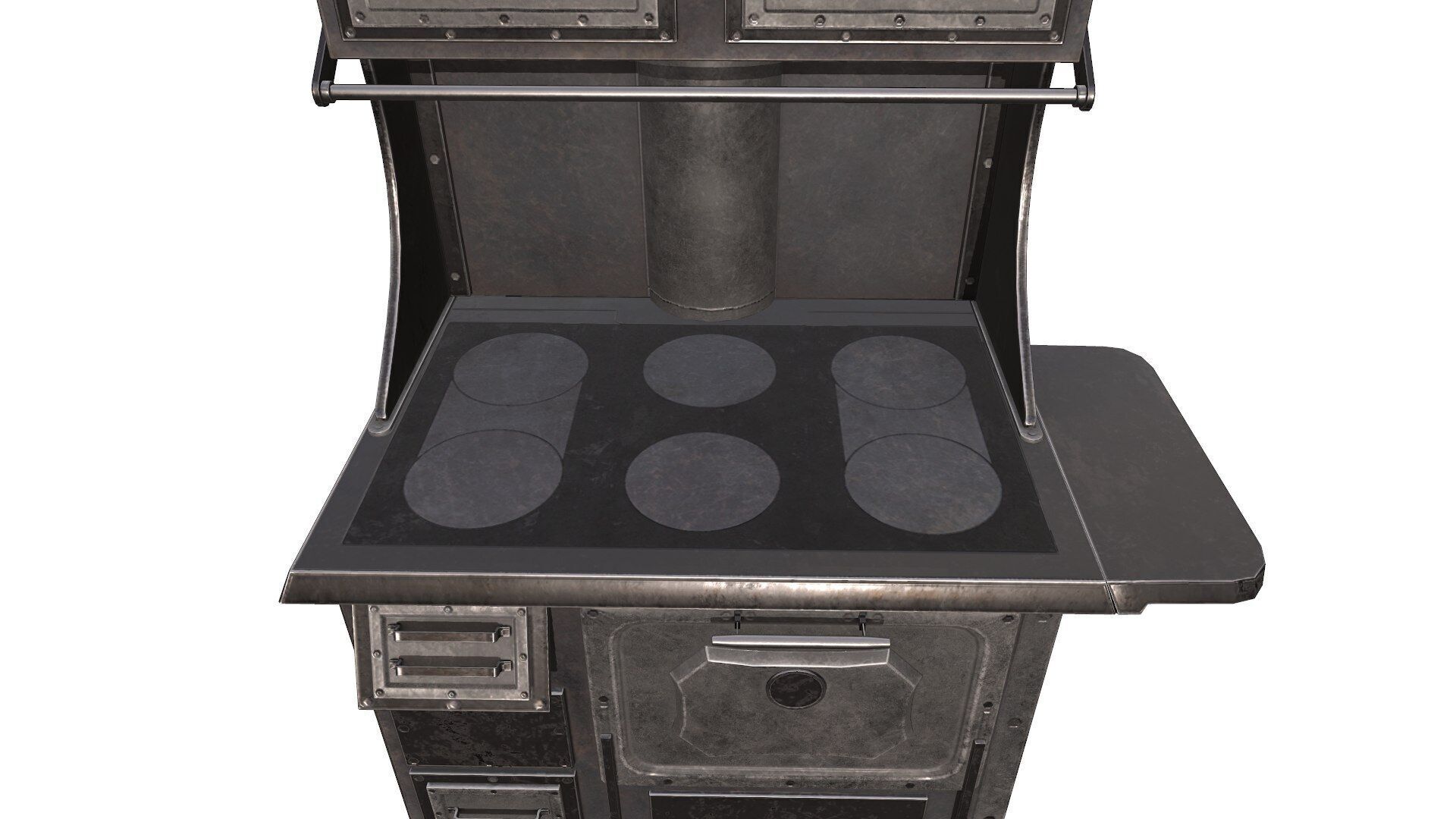 Old Stove Low-poly PBR Low-poly 3D model_11