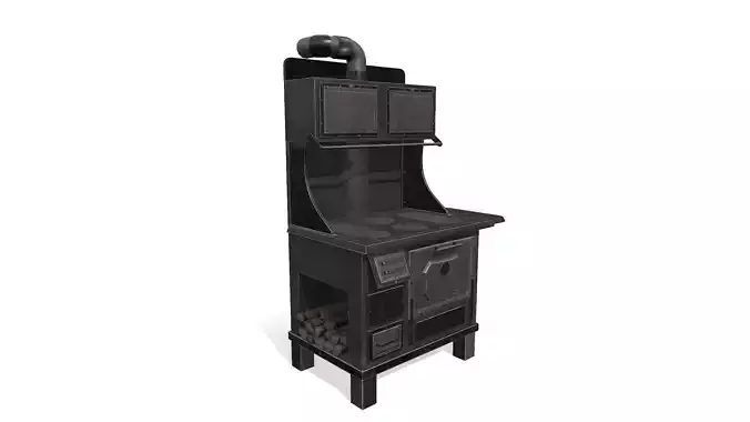 Old Stove Low-poly PBR Low-poly 3D model