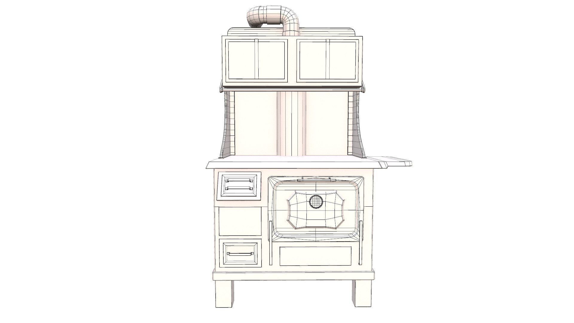Old Stove Low-poly PBR Low-poly 3D model_17
