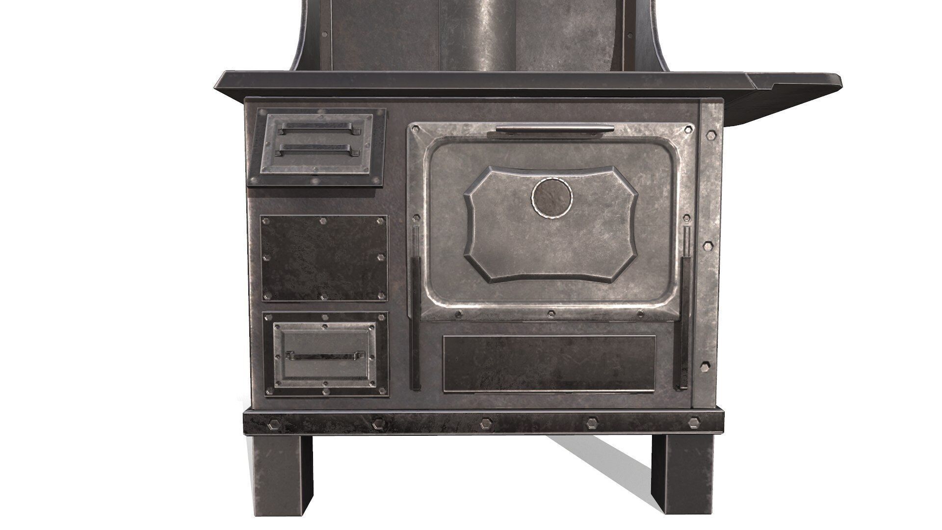Old Stove Low-poly PBR Low-poly 3D model_16