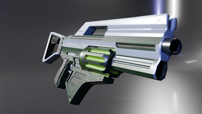 Sci-Fi Plasma Rifle Low-poly 3D model