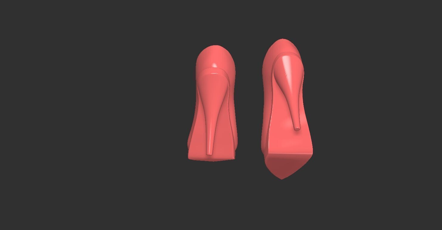 High-heeled shoe 3D model v1 3D print model_3