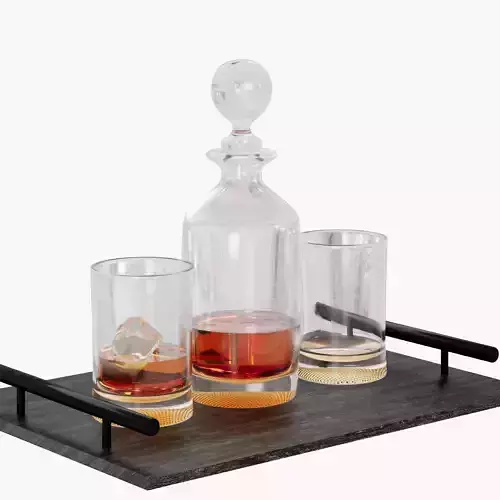 N5 Set whiskey decanter with crystal glass cups