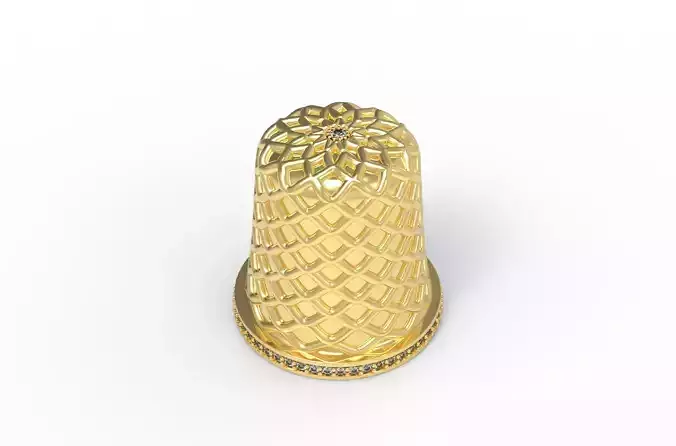3d print model of Thimble with diamond