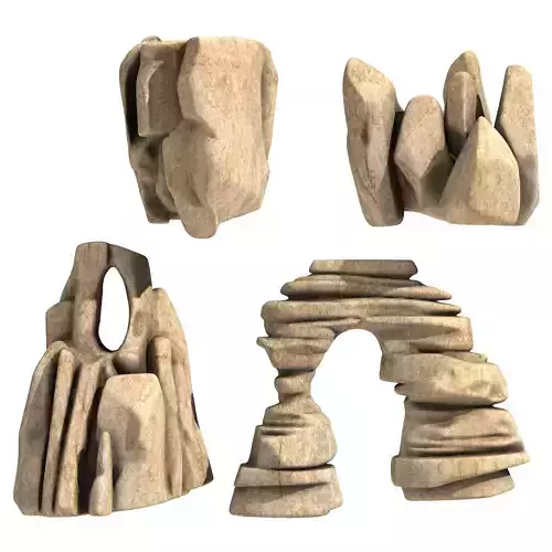 Rocks - 4 Models 3D print model