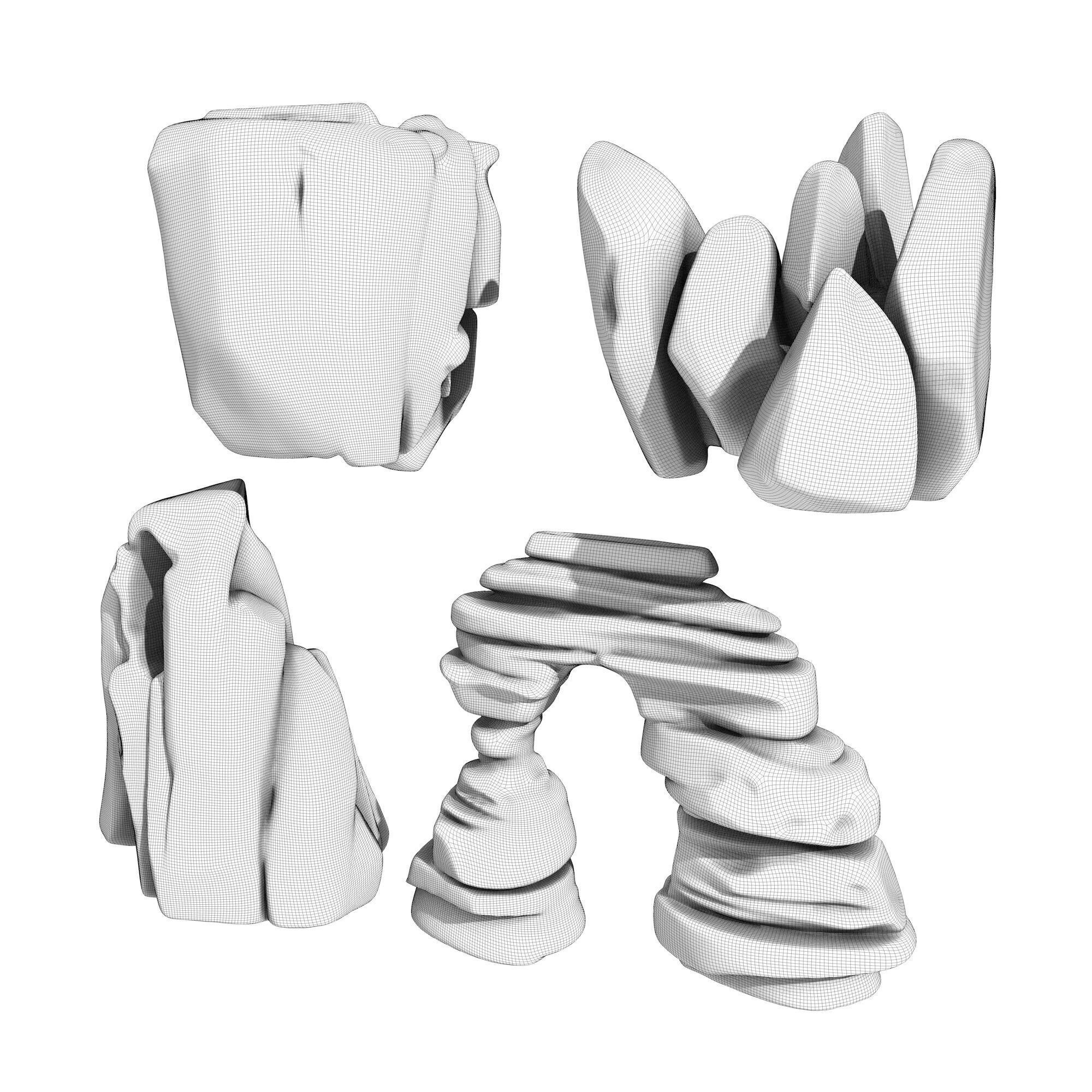 Rocks - 4 Models 3D print model_11