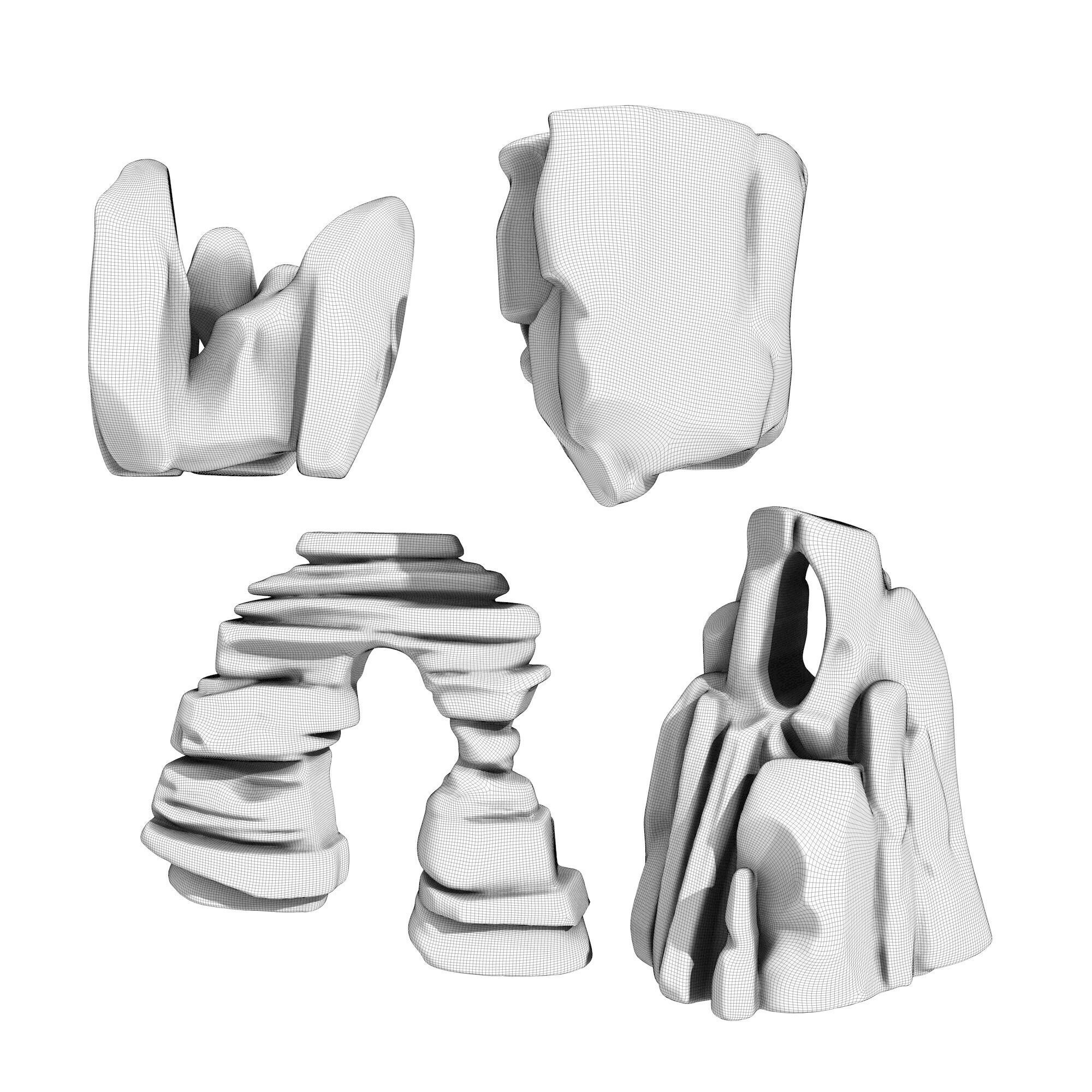 Rocks - 4 Models 3D print model_12