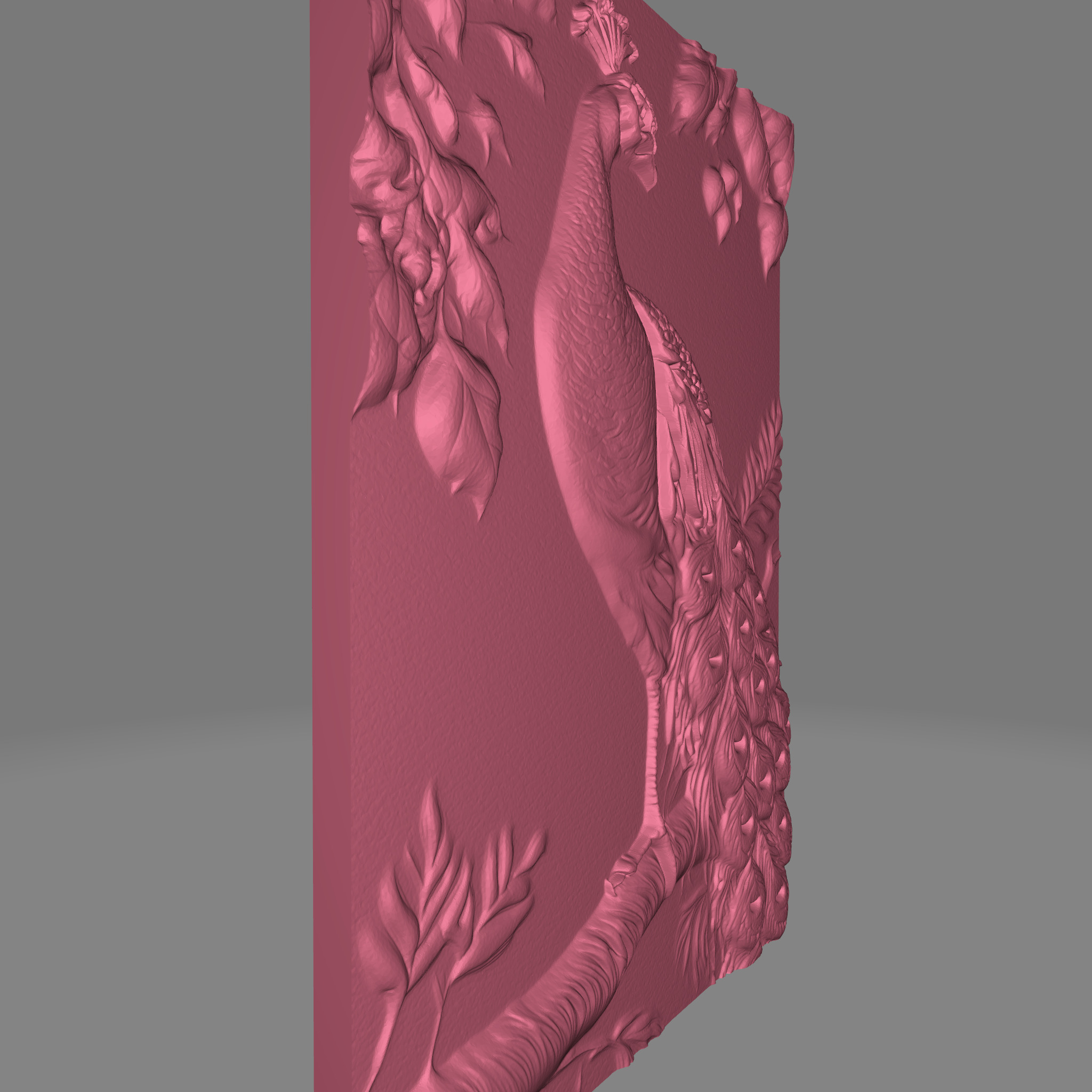 Floral Peacock 3D print model_5