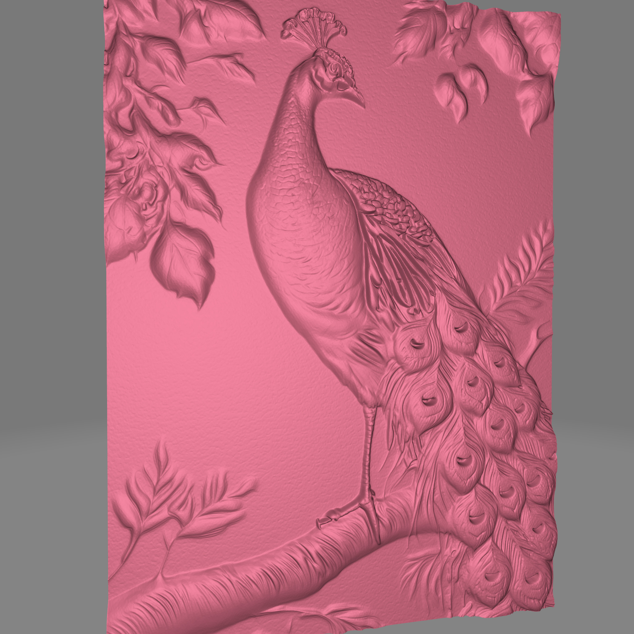 Floral Peacock 3D print model_6