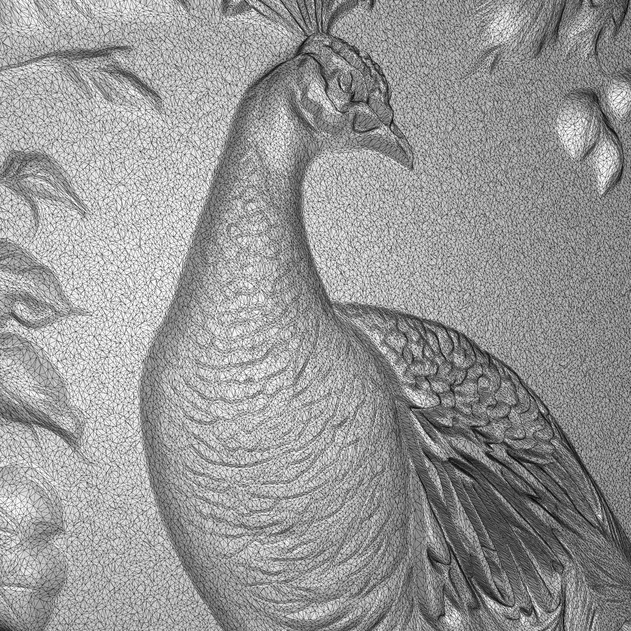 Floral Peacock 3D print model_7