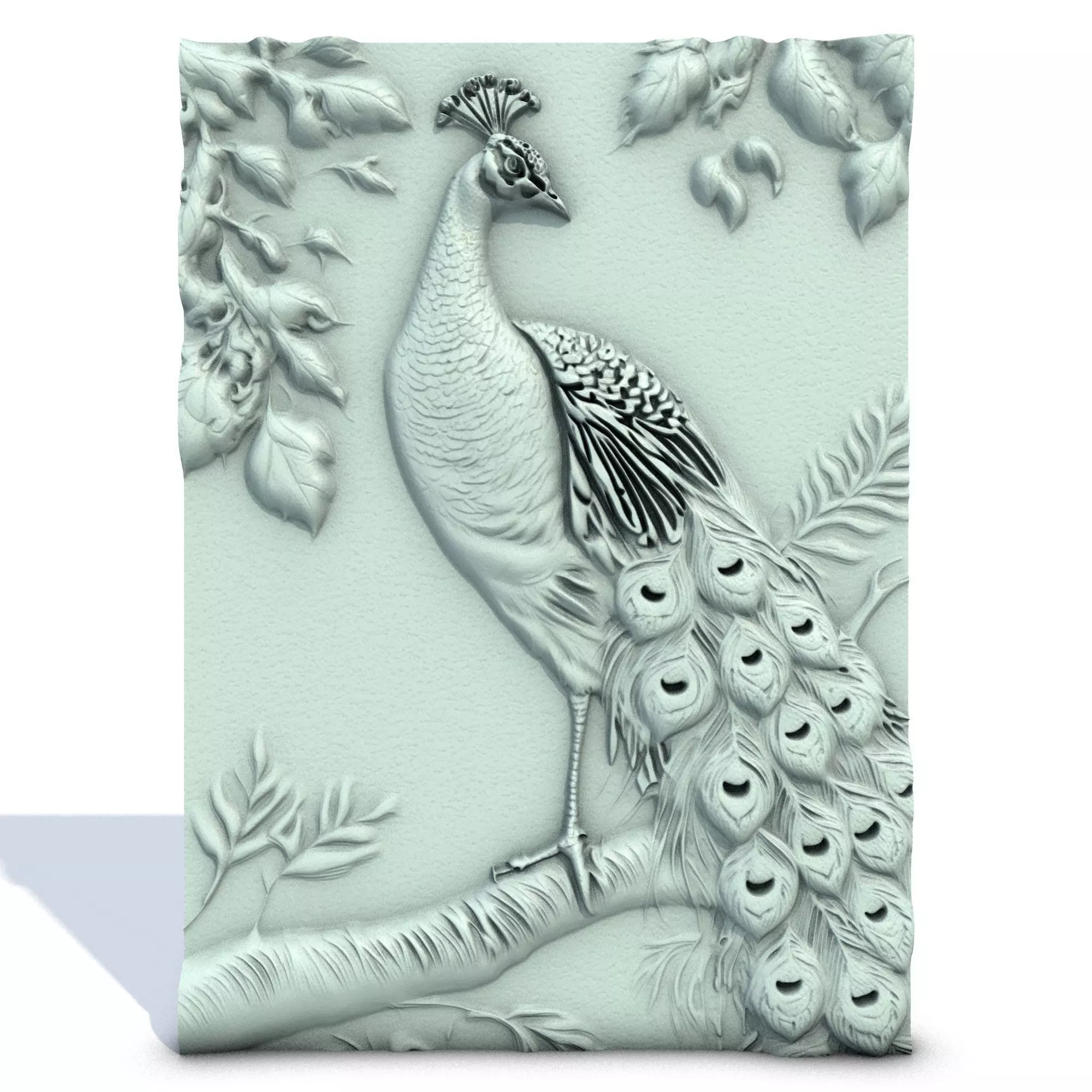 Floral Peacock 3D print model_0