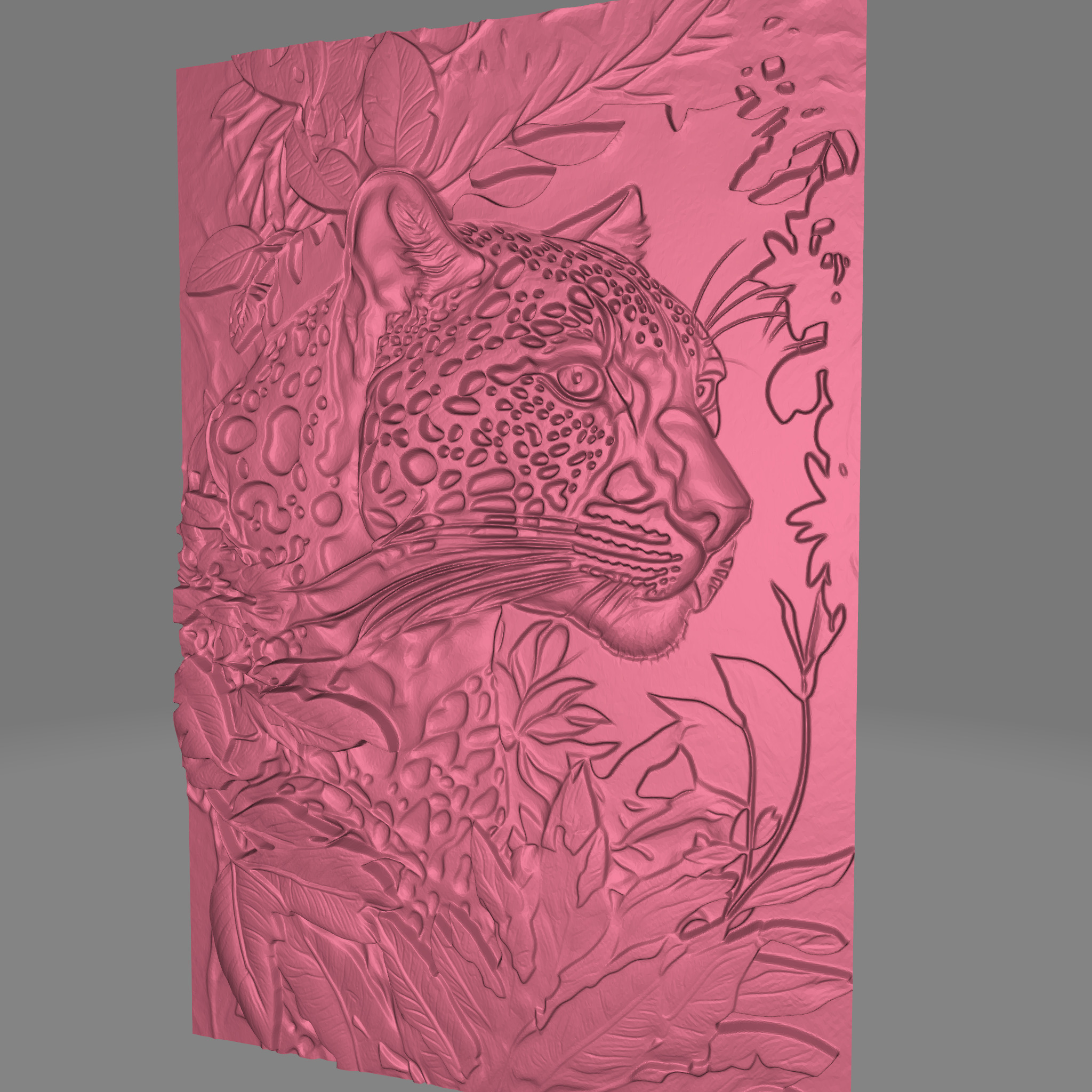 Floral Leopard 3D print model_1