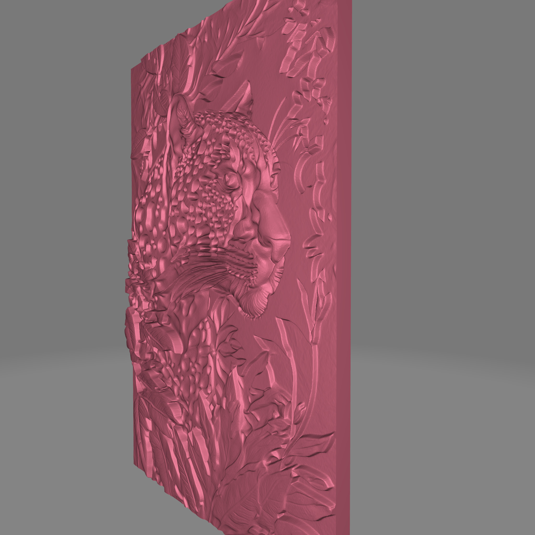 Floral Leopard 3D print model_2