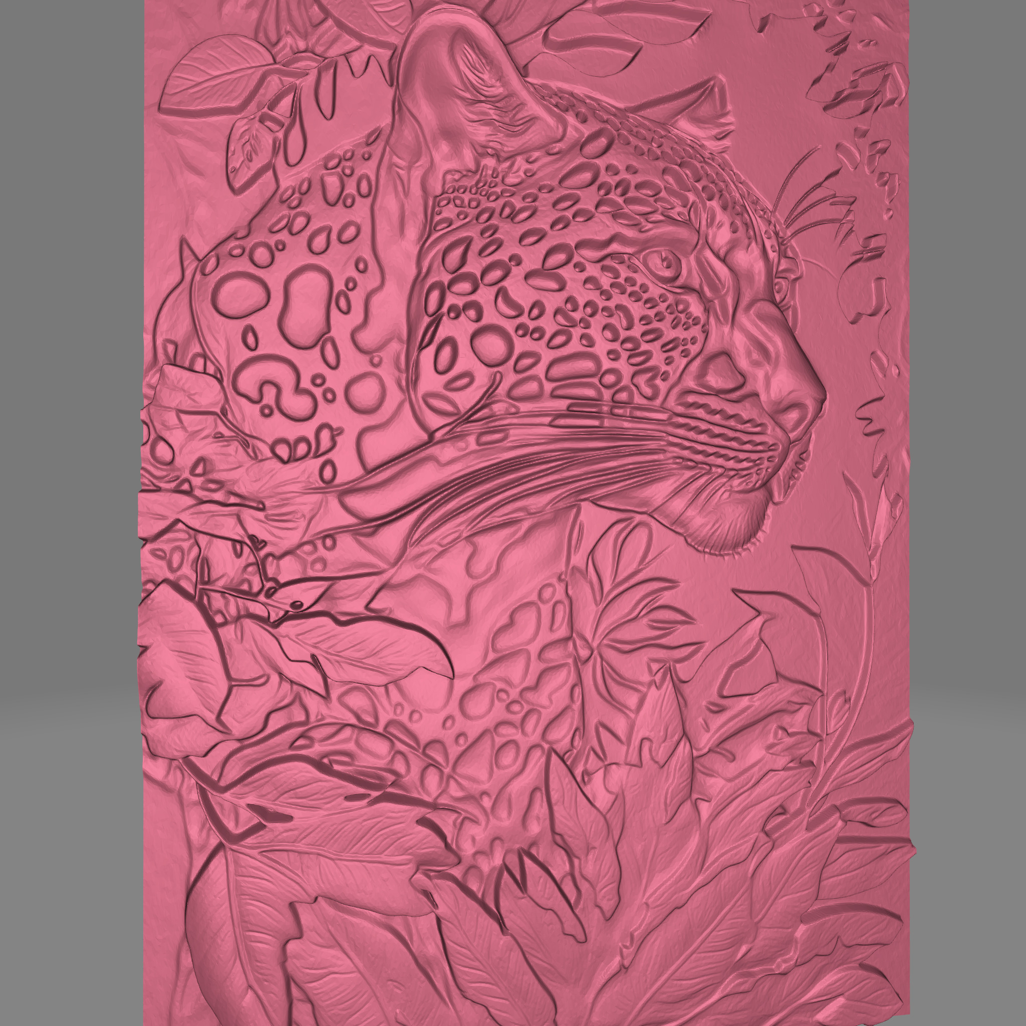 Floral Leopard 3D print model_5
