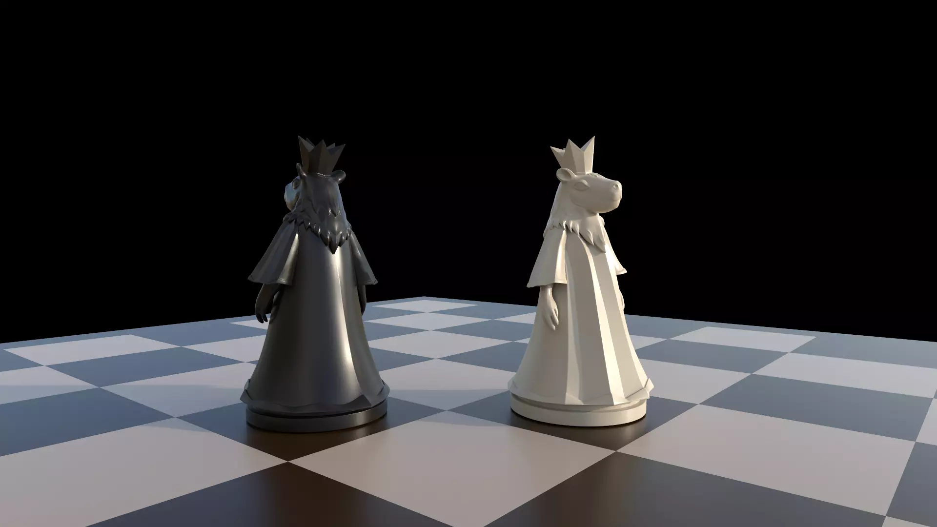Capybara Queen Chess 3D print model_0