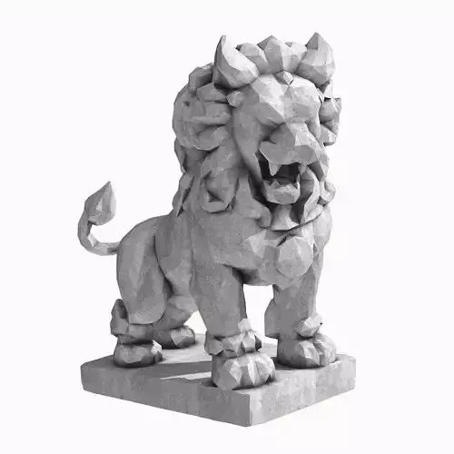 Guardian Lion Low Poly