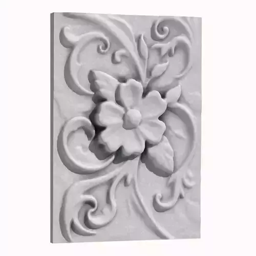 Floral wall panel 3D print model