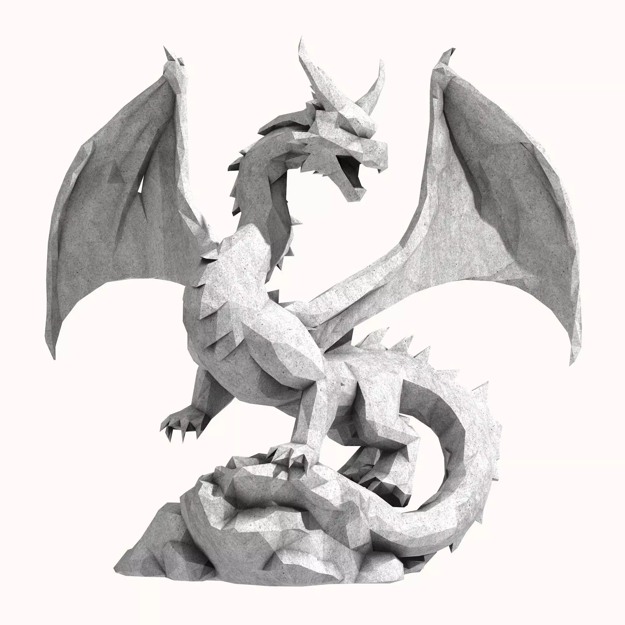 Dragon Low Poly 3D print model_0