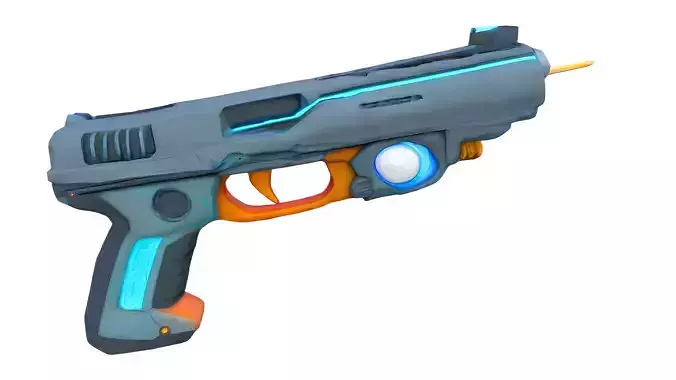 Sci-fi Pistol Gun 3d Model 10K Polycount FBX  OBJ  STL GLB
