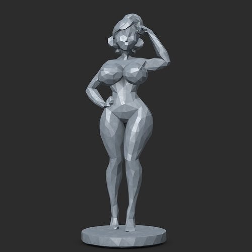 Sexy girl low poly 3D print model